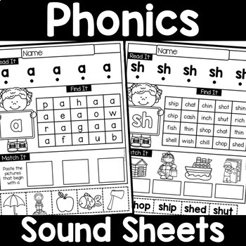 Phonics Worksheets - Consonants, Vowels, Digraphs, Diphthongs and more!