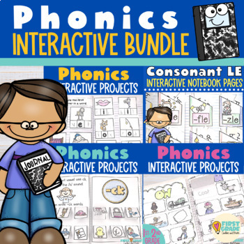 Preview of Phonics Worksheets Interactive Notebook Bundle