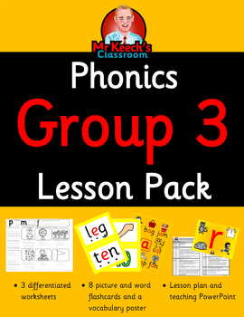 phonics worksheets lesson plan flashcards jolly phonics group 3 lesson pack