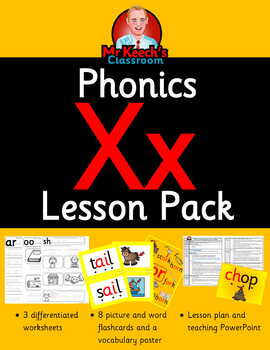 phonics worksheets lesson plan flashcards jolly phonics letter x lesson pack