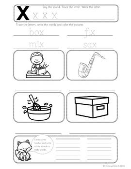 phonics worksheets lesson plan flashcards jolly phonics letter x lesson pack