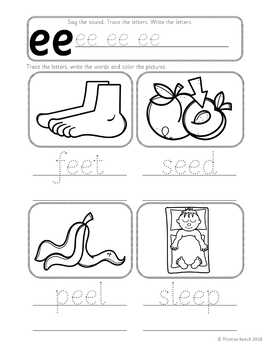 phonics worksheets lesson plan flashcards jolly phonics letter ee lesson pack