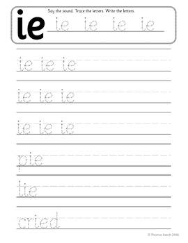 phonics worksheets lesson plan flashcards jolly phonics letter ie lesson pack