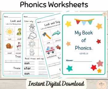 Preview of Phonics Worksheets | Level 2 Phonics | Phonics Reading and Writing