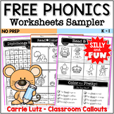 Free Phonics Worksheets Sampler Magic e, Bossy R, Digraphs