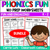 Phonics Worksheets No Prep Mixed Practice First Grade
