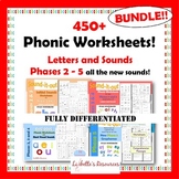 Phonics Worksheets Phases 2, 3, 4 and 5 BUNDLE