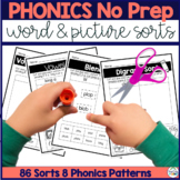 Phonics Worksheets - Picture Sorts - Word Sorts - Vowels -