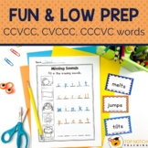 Phonics Worksheets and Activities for CCVCC CVCCC CCCVC