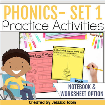 Preview of Phonics Worksheets and Interactive Notebook Set 1 - Science of Reading