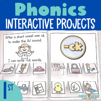 Preview of 1st Grade Phonics Worksheets - First Grade Interactive Notebook