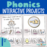Phonics Worksheets - First Grade Interactive Notebook - Sc