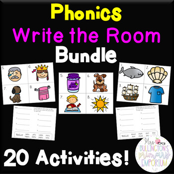 Preview of Write the Room Digraphs, Long Vowels, and Diphthongs Center Bundle