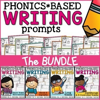 Preview of Phonics Based Writing Prompts for Encoding Practice Intervention Worksheets