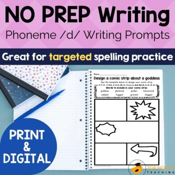 Preview of Phonics Writing Prompts for D Sound  | Digital Writing Activities