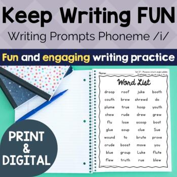 Preview of Phonics Writing Prompts for I Sound  | Short i Digital Writing Activities