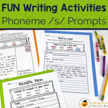 Preview of Phonics Writing Prompts for the /s/ Sound | Reading Spelling Writing All-in-One!