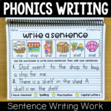 Phonics Writing Worksheets - Sentence Writing