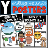 Y Ending Sounds Phonics Posters for Kindergarten & First Grade