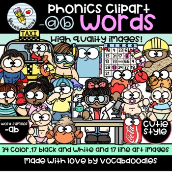 Preview of Phonics -ab word families clipart