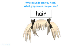 Preview of Phonics 'air' as in hair and 'are' as in square - graphemes bundle