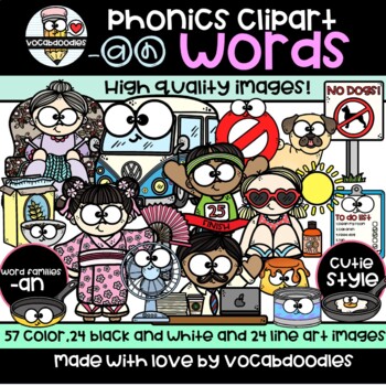 Preview of Phonics -an word families clipart