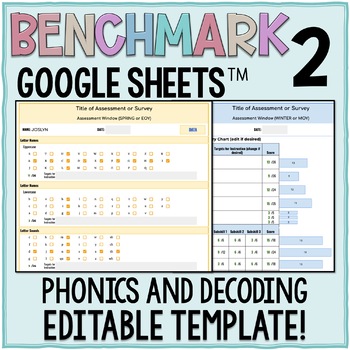 Preview of Phonics and Decoding Editable Benchmark 2 Assessment in Google Sheets™