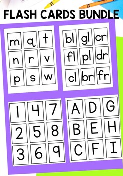 Preview of Phonics and Numbers Flash Cards BUNDLE