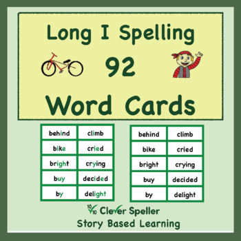 Preview of Phonics and Phonemic Awareness Spelling Flash Cards Long I Vowel Sound Words