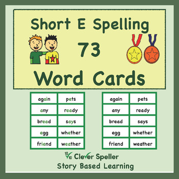 Preview of Phonics and Phonemic Awareness Spelling Flash Cards Short E Vowel Sound Words