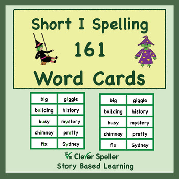 Preview of Phonics and Phonemic Awareness Spelling Flash Cards Short I Vowel Sound Words