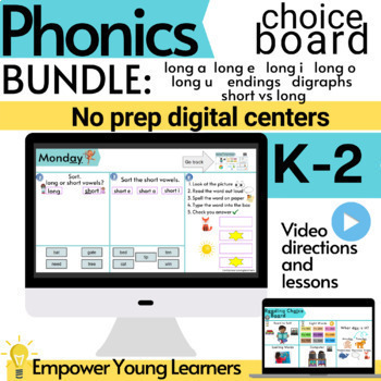 Preview of Phonics and Reading Choice Board BUNDLE