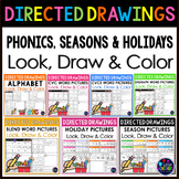 Phonics and Seasons Directed Drawings Worksheets - Writing