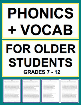 Preview of Phonics and Vocabulary Practice for Older Students: RTI: NO PREP