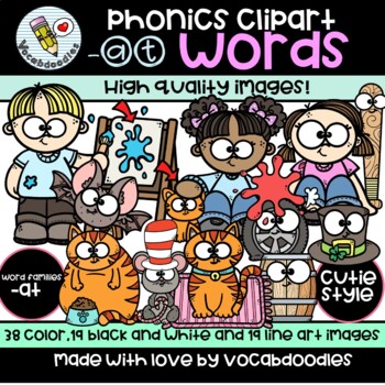 Preview of Phonics -at word families clipart