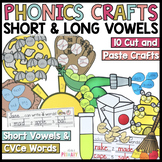 Phonics craft bundle | Short vowel crafts | Long vowel cra