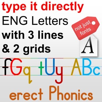 Preview of Phonics font, DIY Alphabet with standard handwriting, generate lines grid, ERECT