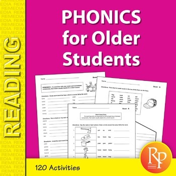Preview of Phonics for Older Students - Middle School - High School - Adult - Intervention
