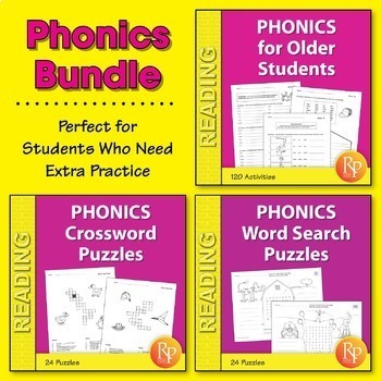 Preview of Phonics for Older Students Decoding Activities Phonics Puzzles, Games Worksheets