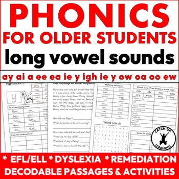 Preview of Phonics Fluency Reading Passages EFL/ELL Long Vowel Spellings 4th 5th 6th Grade