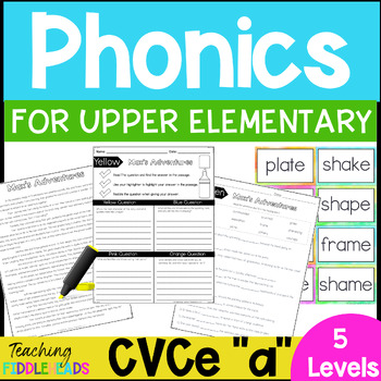 Preview of Phonics for Older Students Reading Intervention & Decodable Passages CVCe a