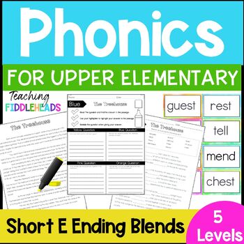 Preview of Phonics for Older Students Reading Intervention for Short E Ending Blends