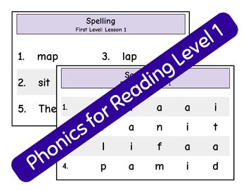 Preview of Phonics for Reading Sound Drill and Spelling Slides: First Level