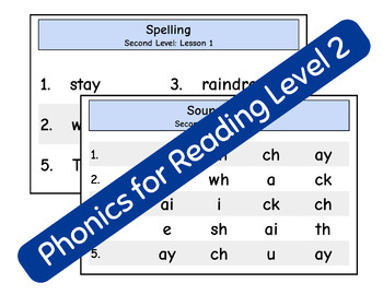 Preview of Phonics for Reading Sound Drills and Spelling Slides: Second Level