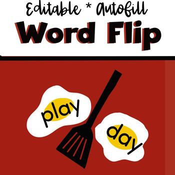 Preview of Phonics game egg word flip editable autofill centers reading intervention