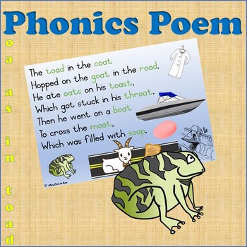 Phonics introduction: oa digraph poem by Mrs Cox in Sox | TPT