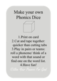 Phonics letters and sounds Dice Game phase 2 3 sounds