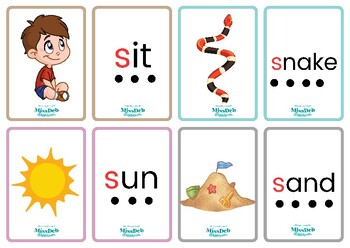 Preview of Phonics matching cards - group 1 SATPIN