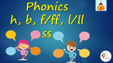 Phonics phase 2 set 5, h b f ff l ll ss