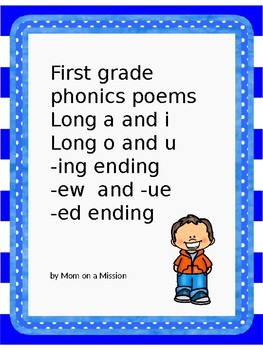 Preview of Phonics poems long a & i, long o & u, ing ending, ew and ue, and ed ending
